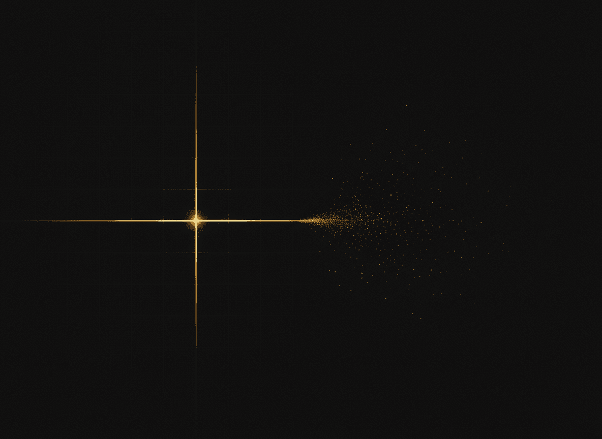 Haz de luz dorado cinematográfico sobre espacio oscuro